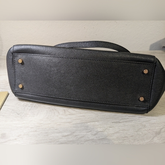 Tory Burch Black Leather Emerson Small Zip Tote Shoulder Bag Classic Designer - Picture 6 of 14